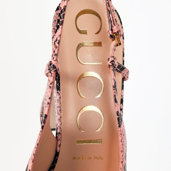 Gucci Wild Rose Python Calf Print Horsebit Platform Sandals - Picture 10 of 11